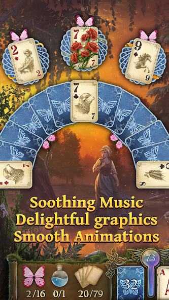 Solitaire Fairytale circular card layout in an autumn episode